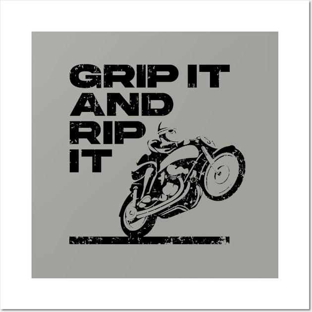 Grip it and Rip it black print Wall Art by retropetrol